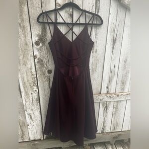 Speechless Burgundy Strappy Back Skater Dress Size 3 Fit & Flare
